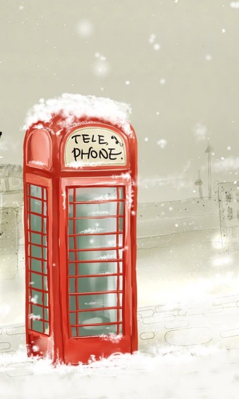 Лондонская телефонная будка обои