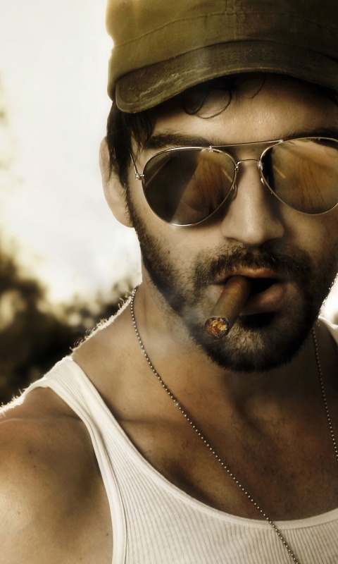 Суровый парень с сигарой обои