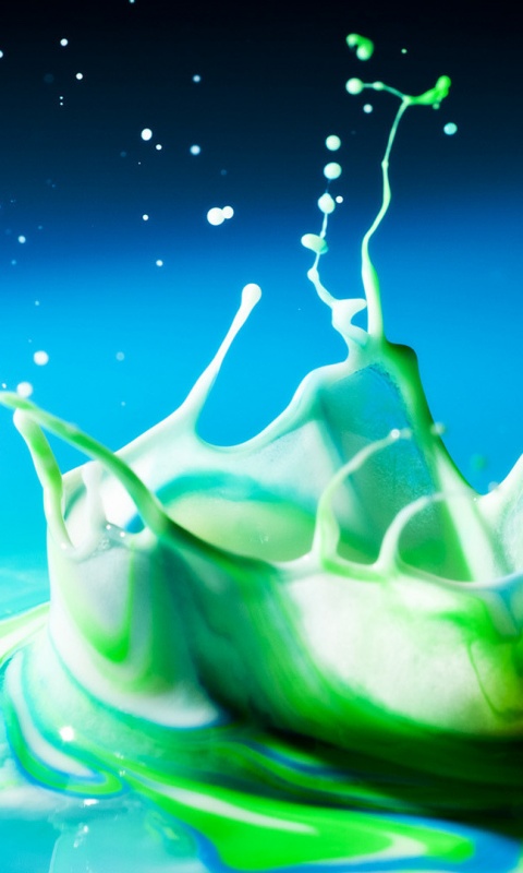 Брызги зеленой краски обои