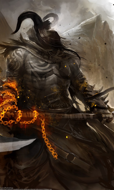 Демон с топором обои