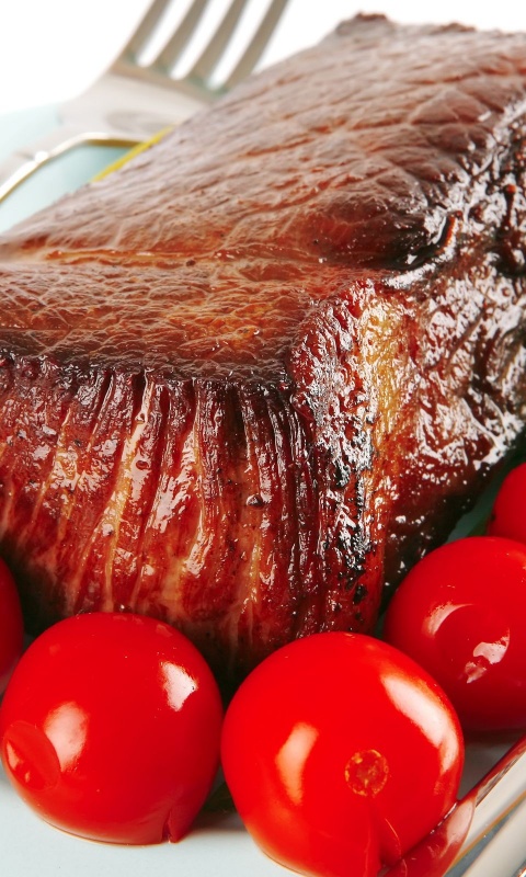 Стейк с помидорами обои
