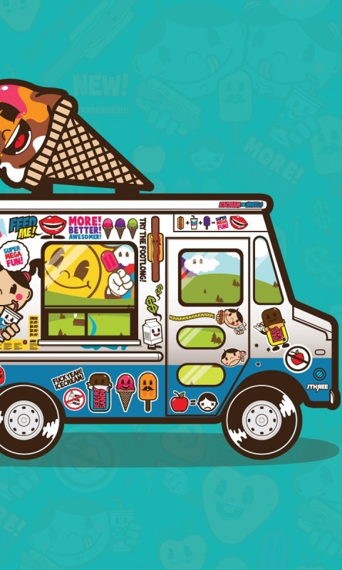 Фургончик мороженщика обои