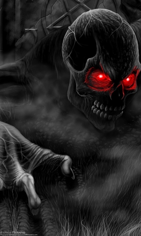 Черный труп вылезает из могилы обои