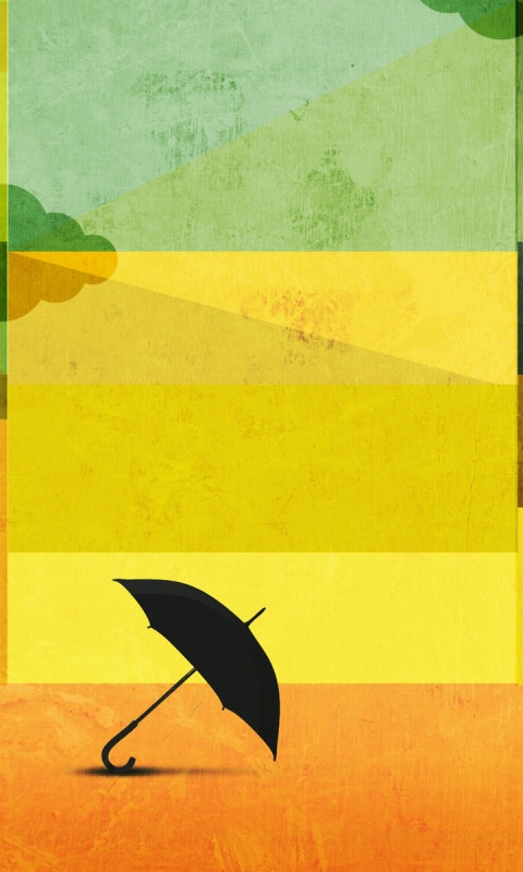 Силуэт зонтика обои