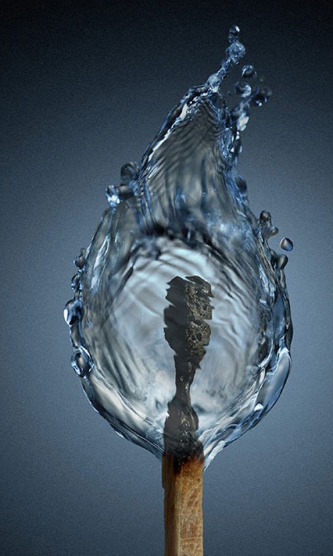 Водяное пламя спички обои