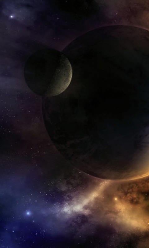 Планета с одним спутником обои