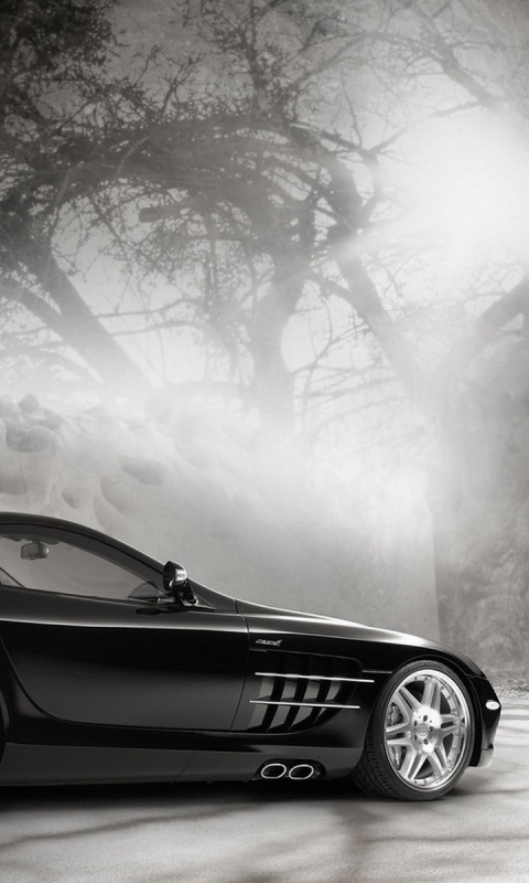 Черный спорткар Мерседес обои