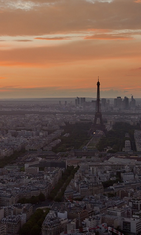 Вид на вечерний Париж обои
