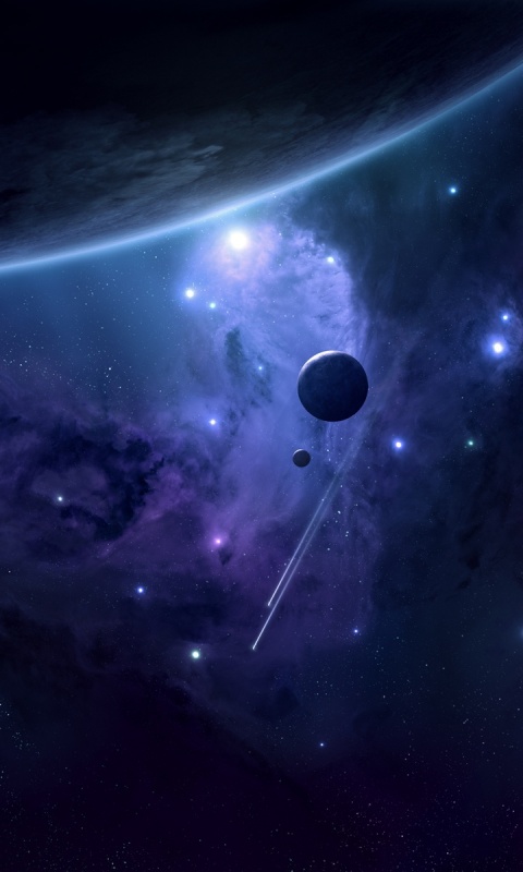 Комета пролетает мимо планеты обои