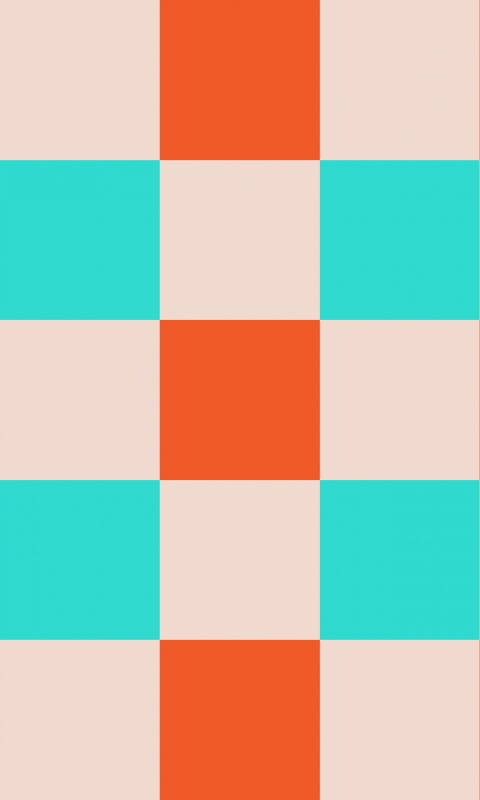 Оранжевые голубые и белые клетки обои