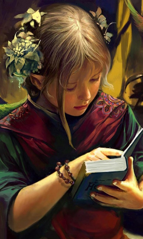 Читающая девочка обои