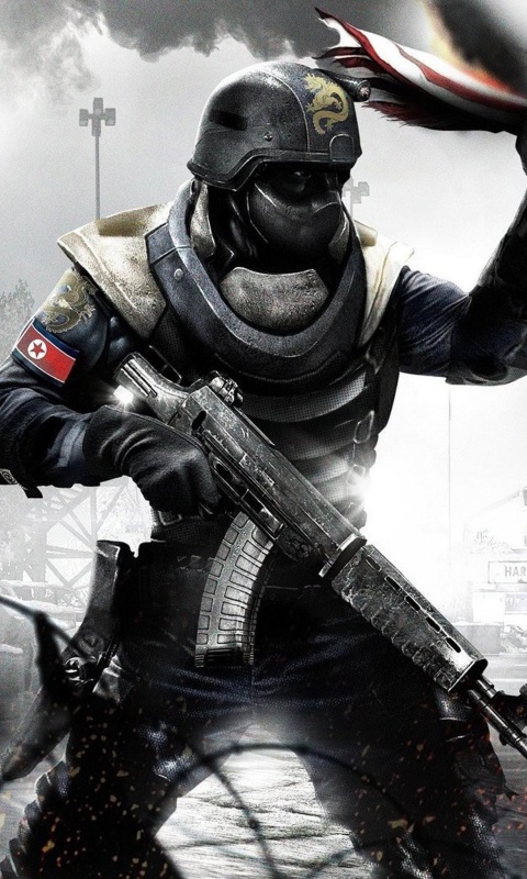 Китайский солдат жжет американский флаг обои