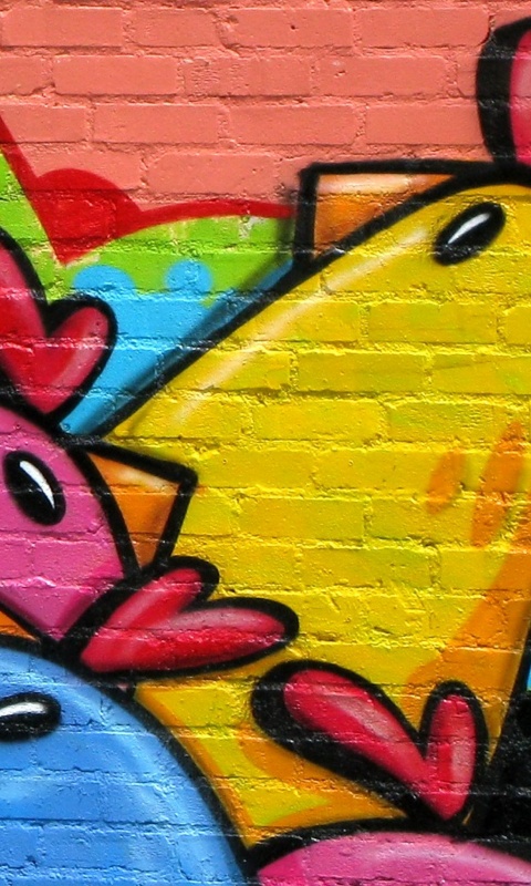 Граффити Курица с цыплятами обои