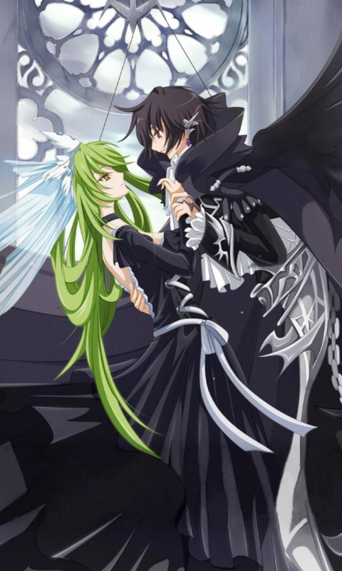 Танец под витражом обои