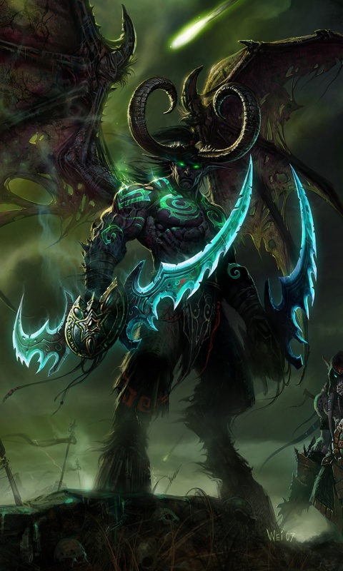 Иллидан с клинками обои