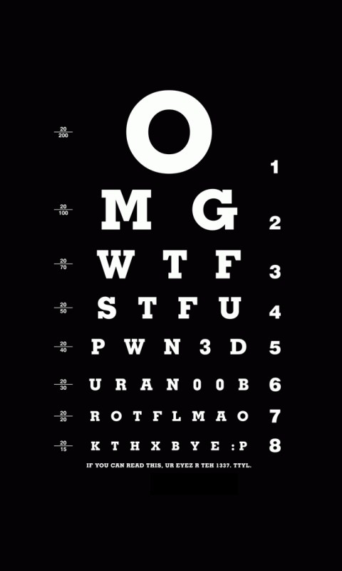 Таблица для проверки зрения обои