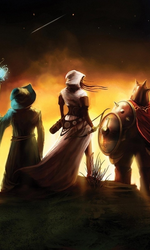 Воин, лучник и маг обои