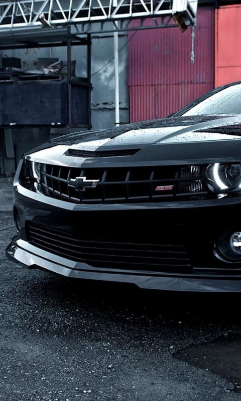 Черный шевроле камаро SS обои