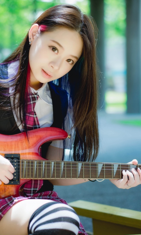 Азиатка гитаристка обои