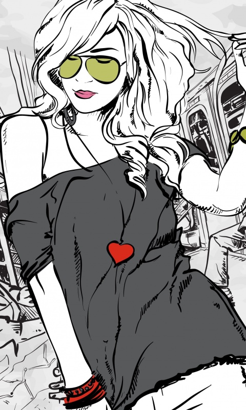 Стильная девушка в метро обои