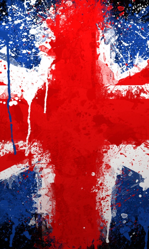 Британский флаг нарисованный краской обои