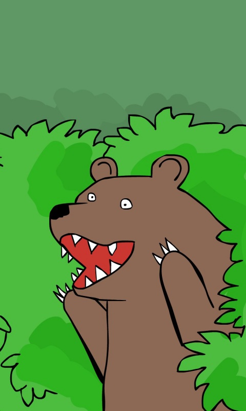 Медведь в кустах обои