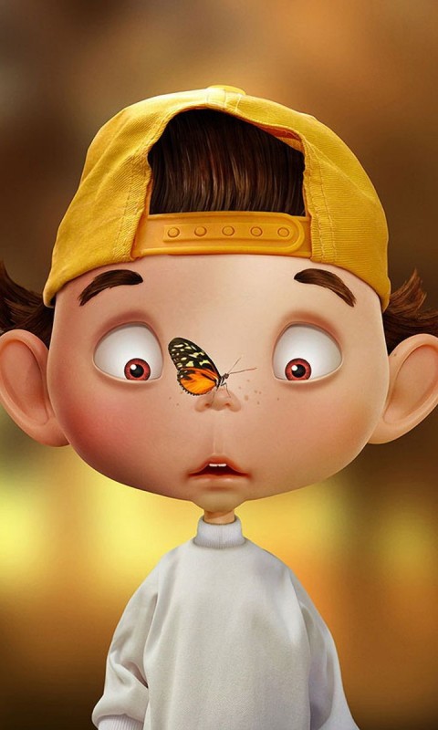 Бабочка на носу обои