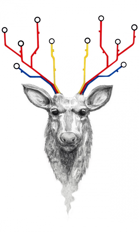 Схематичный олень обои