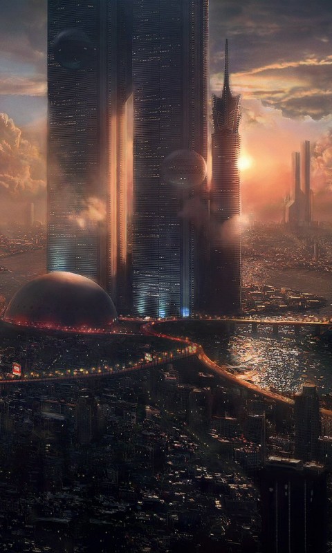 Город будущего обои