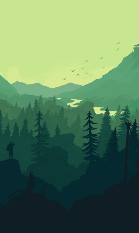 Зеленый Firewatch обои