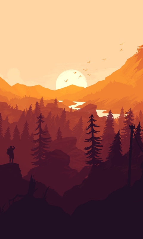 Красный Firewatch обои