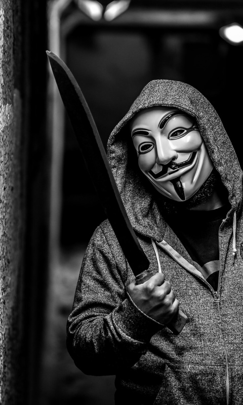 Человек в маске анонимуса обои