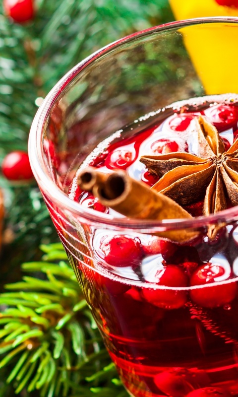 Глинтвейн с палочкой корицы обои