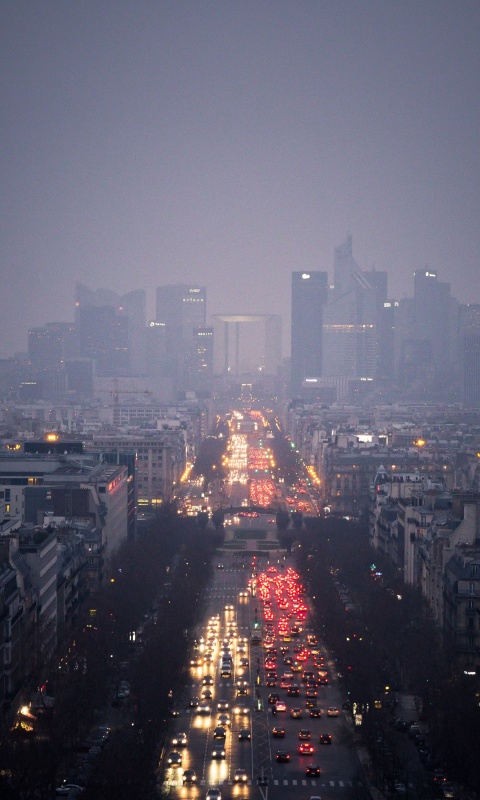 Ночной город в тумане обои