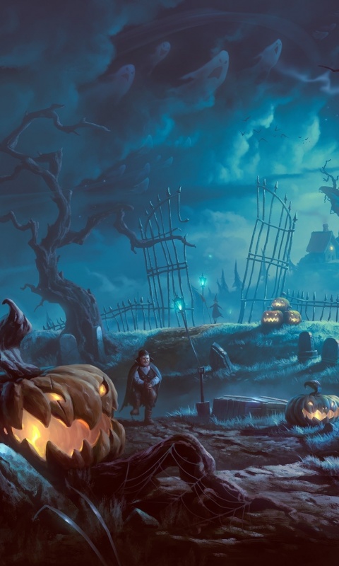 Кладбище на Хэллоувин обои
