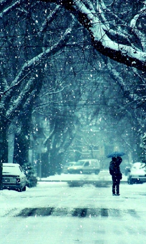 Зимняя улица обои