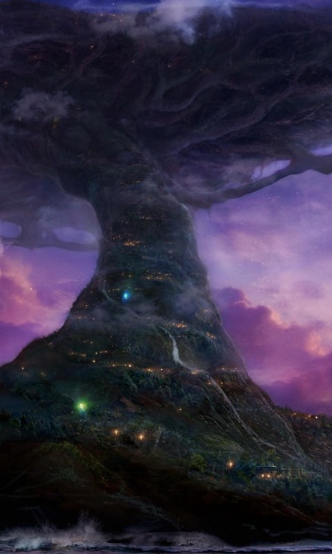 Дерево-город обои