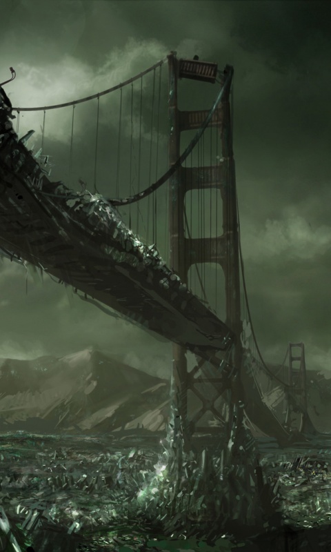 Постапокалиптические Золотые Ворота обои