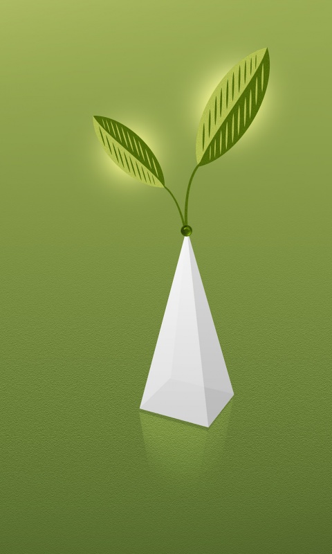 Пирамида и листик обои