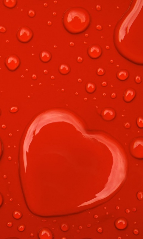 Капли на красном фоне обои