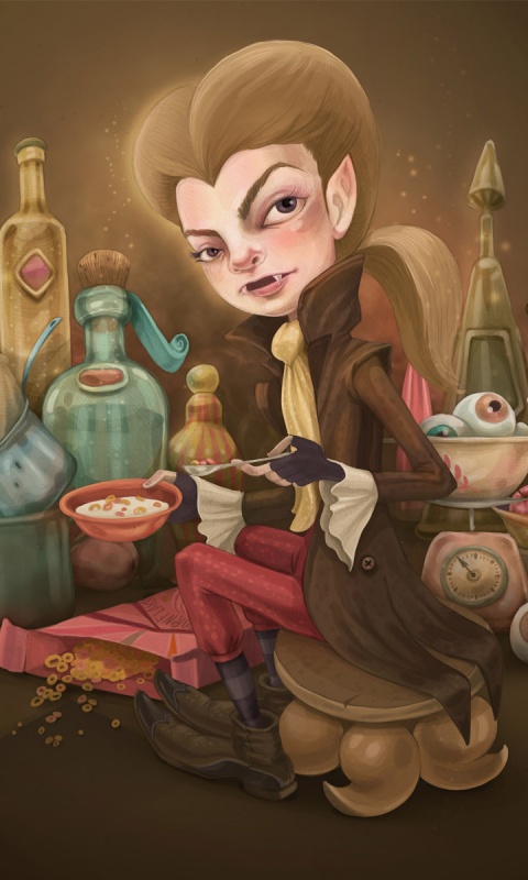 Вампир на кухне обои