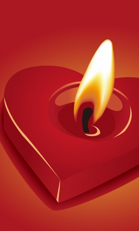 Свеча для Дня всех влюбленных обои