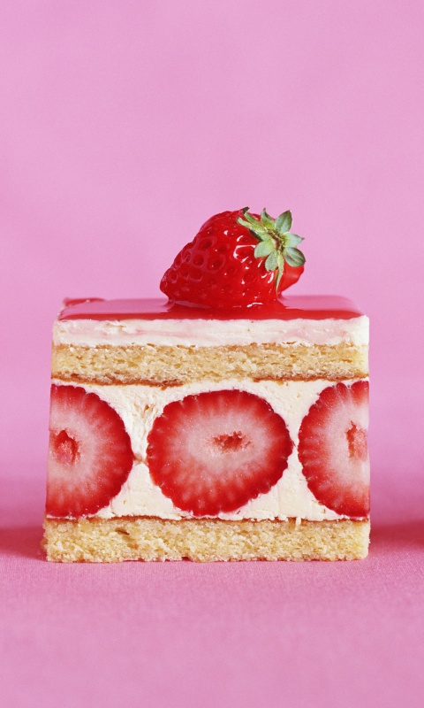 Ломтики клубничного торта обои