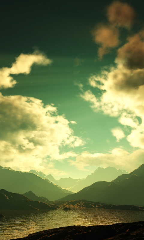 Закат в горах обои