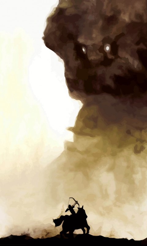 Всадник и огромный голем обои