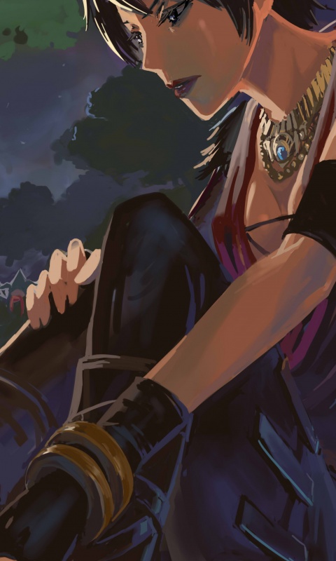 Рисунок Морриган в лагере обои