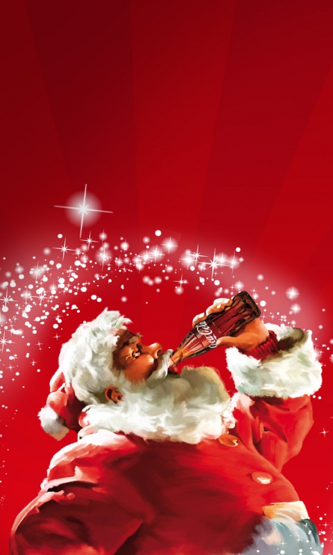 Санта Клаус с кока-колой обои