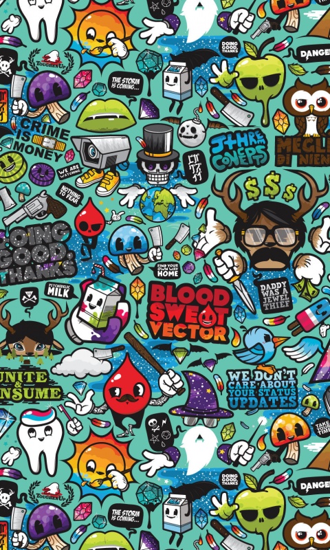 Коллаж из мультяшных картинок обои