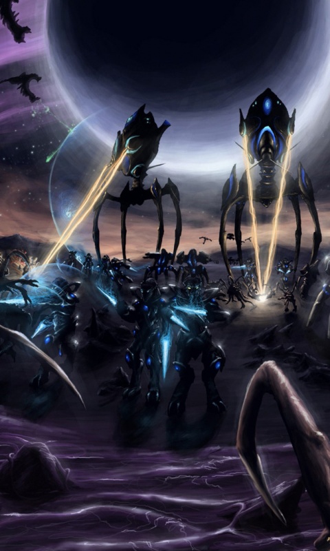 Протосы против зергов обои