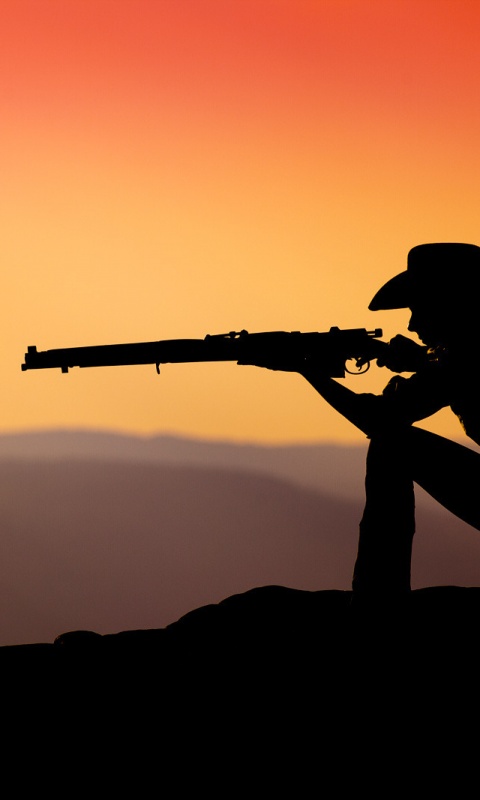 Стрелок на закате обои